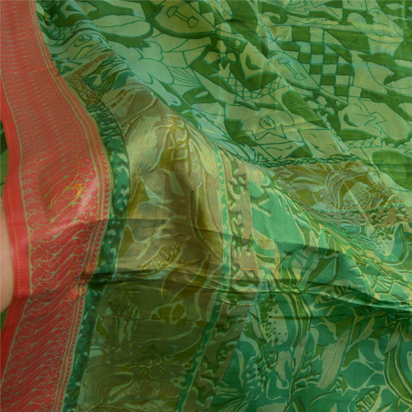 Sanskriti Vintage Sarees Pure Silk Quilting Felting Craft Sustainable Fabric Printed Sari