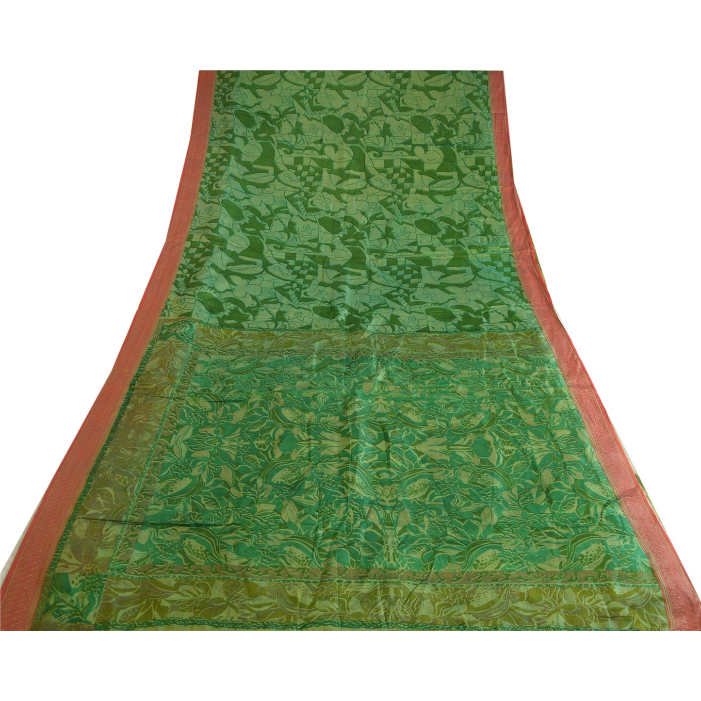 Sanskriti Vintage Sarees Pure Silk Quilting Felting Craft Sustainable Fabric Printed Sari