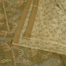 Load image into Gallery viewer, Sanskriti Vintage Sarees Cream 100% Pure Silk Printed Sari Floral Craft Fabric
