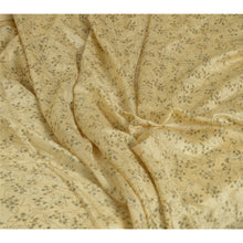 Load image into Gallery viewer, Sanskriti Vintage Sarees Cream 100% Pure Silk Printed Sari Floral Craft Fabric
