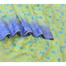Load image into Gallery viewer, Sanskriti Vintage Sarees Indian Green/Blue Pure Silk Printed Sari Craft Fabric
