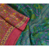 Sanskriti Vintage Sarees Pink 100% Pure Silk Sari Printed Soft 5yd Craft Sustainable Fabric