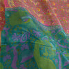 Sanskriti Vintage Sarees Pink 100% Pure Silk Sari Printed Soft 5yd Craft Sustainable Fabric