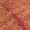 Sanskriti Vintage Sarees Red/Heena-Green Pure Silk Sari Printed 5yd Craft Sustainable Fabric