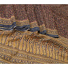 Sanskriti Vintage Sarees Indian Brown Pure Silk Sari Printed Floral Craft Sustainable Fabric