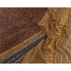 Sanskriti Vintage Sarees Indian Brown Pure Silk Sari Printed Floral Craft Sustainable Fabric
