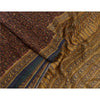 Sanskriti Vintage Sarees Indian Brown Pure Silk Sari Printed Floral Craft Sustainable Fabric