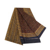 Sanskriti Vintage Sarees Indian Brown Pure Silk Sari Printed Floral Craft Sustainable Fabric