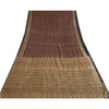 Sanskriti Vintage Sarees Indian Brown Pure Silk Sari Printed Floral Craft Sustainable Fabric