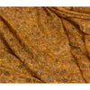 Sanskriti Vintage Sarees Yellow Zari Border Pure Silk Sari Printed Craft Sustainable Fabric