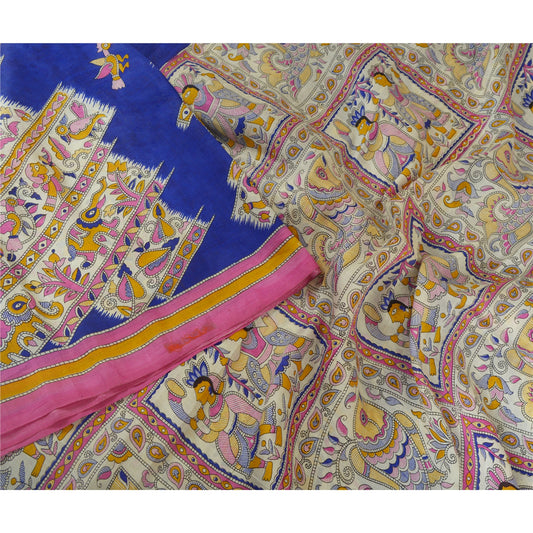 Sanskriti Vintage Sarees Kalamkari Quilting Felting Craft Sustainable Fabric Pure Silk Sari