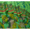Sanskriti Vintage Sarees Green Pure Silk Human Face Printed Sari Craft Sustainable Fabric