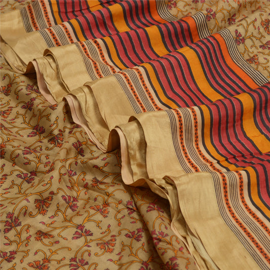 Санскритские винтажные сари из чистого шелка, стеганое валяние, рукоделие, устойчивая ткань, напечатанное сари