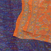 Sanskriti Vintage Sarees Indian Orange Pure Silk Printed Sari 5yd Craft Sustainable Fabric
