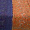 Sanskriti Vintage Sarees Indian Orange Pure Silk Printed Sari 5yd Craft Sustainable Fabric