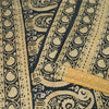 Sanskriti Vintage Sarees Yellow/Black 100% Pure Silk Printed Sari Craft Sustainable Fabric