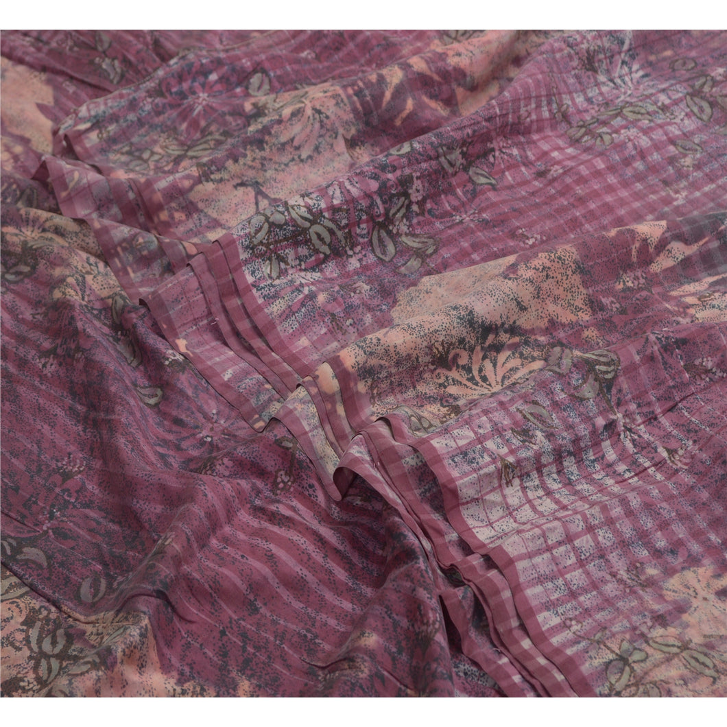 Sanskriti Vintage Sarees 100% Pure Silk Quilting Felting Craft Fabric Print Sari