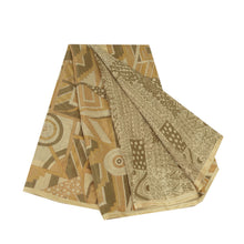 Load image into Gallery viewer, Sanskriti Vintage Sarees Cream 100% Pure Silk Printed Sari 5yd Soft Craft Fabric
