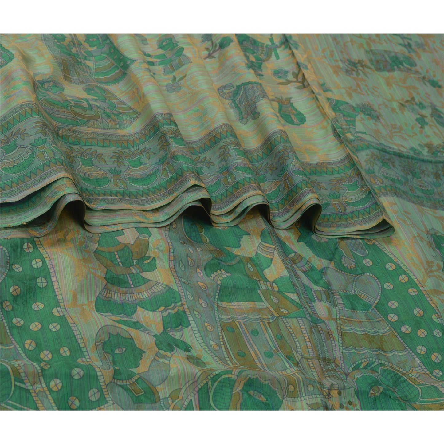 Sanskriti Vintage Sarees Pure Silk Quilting Felting Craft Sustainable Fabric Printed Sari