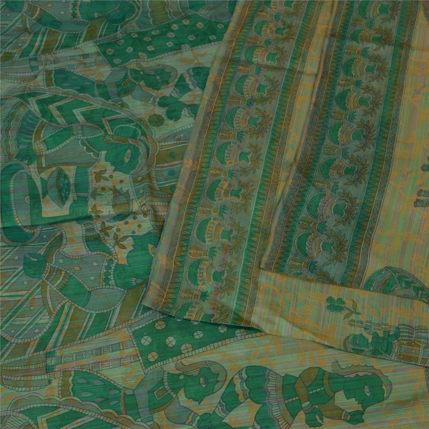 Sanskriti Vintage Sarees Pure Silk Quilting Felting Craft Sustainable Fabric Printed Sari