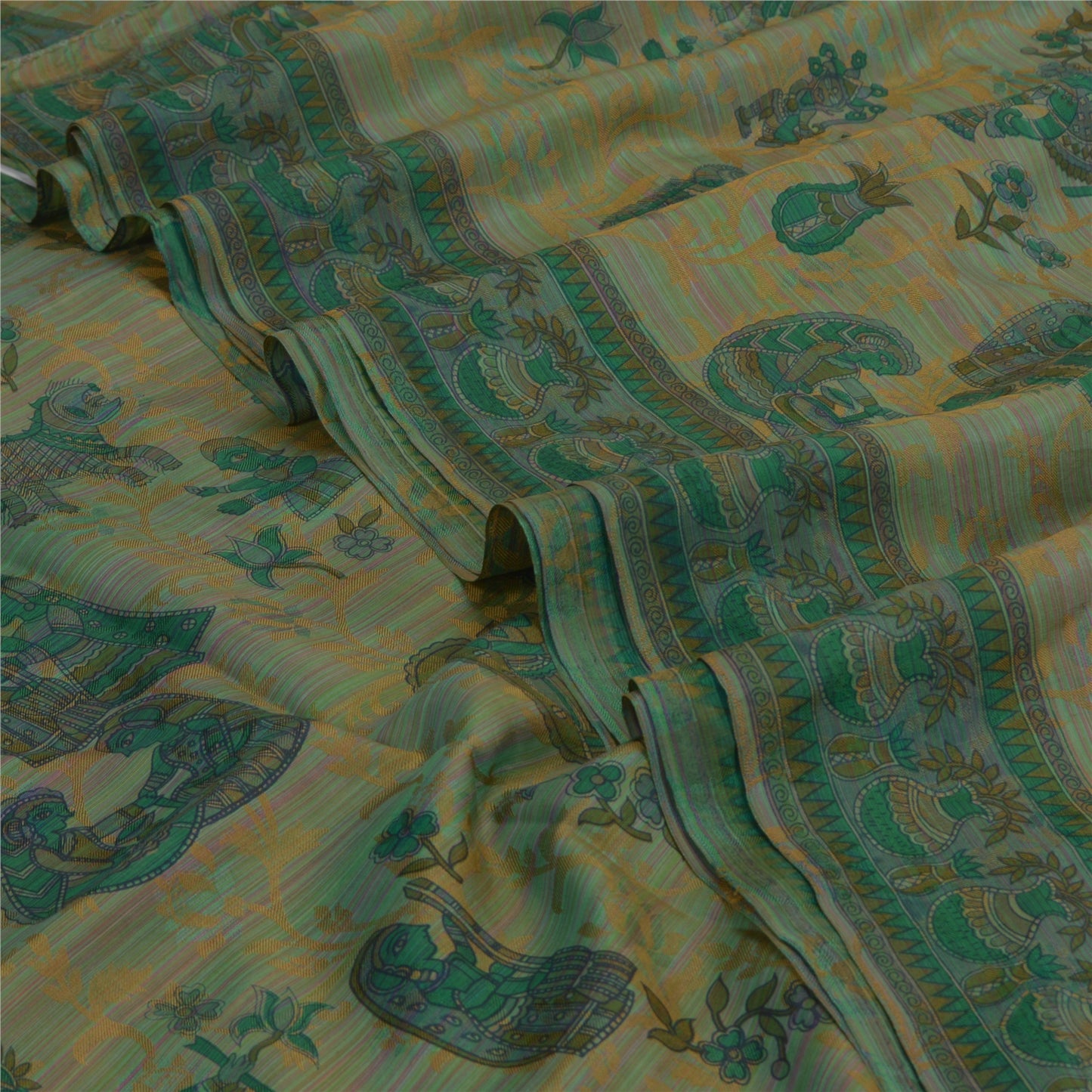 Sanskriti Vintage Sarees Pure Silk Quilting Felting Craft Sustainable Fabric Printed Sari