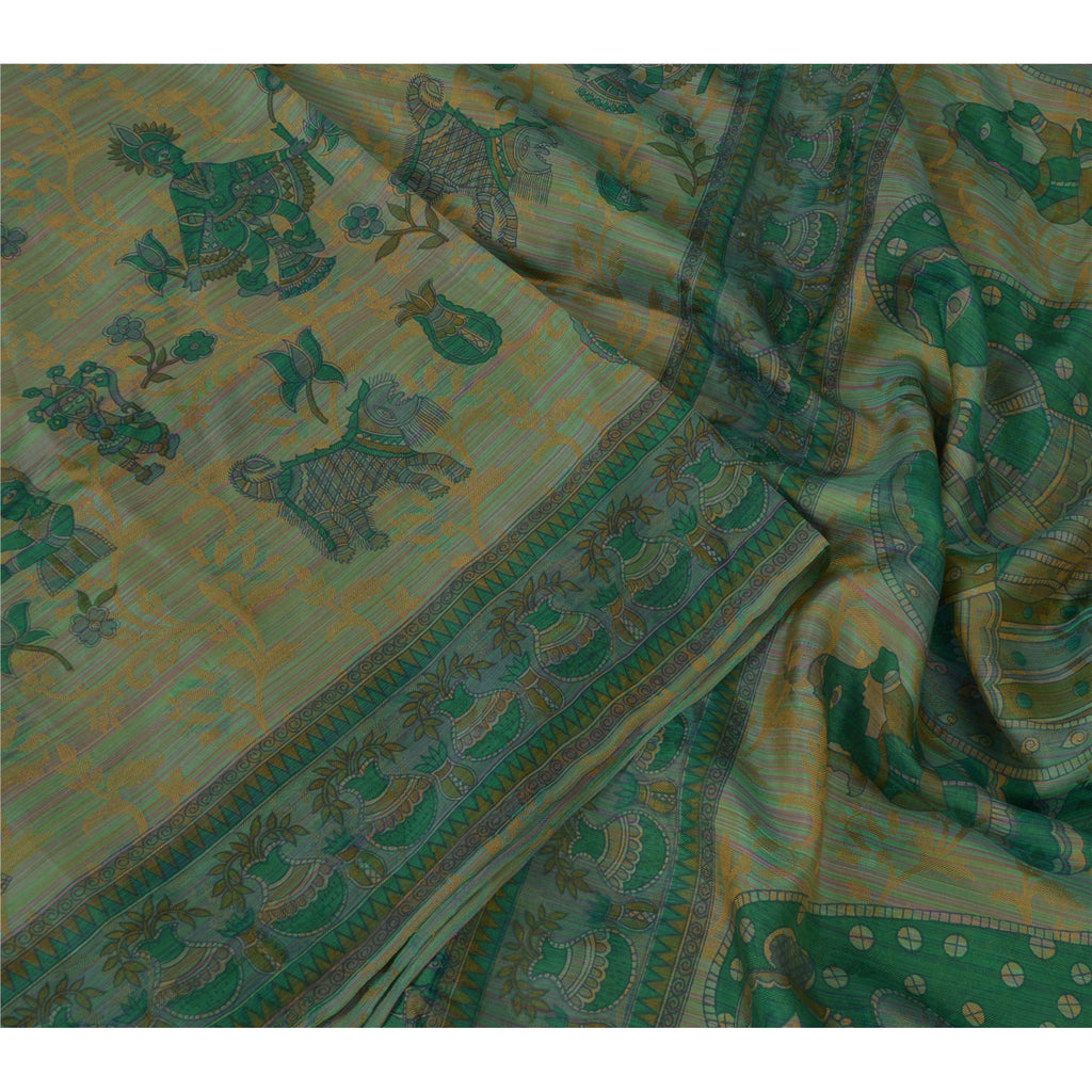 Sanskriti Vintage Sarees Pure Silk Quilting Felting Craft Sustainable Fabric Printed Sari