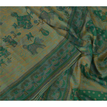 Sanskriti Vintage Sarees Pure Silk Quilting Felting Craft Sustainable Fabric Printed Sari