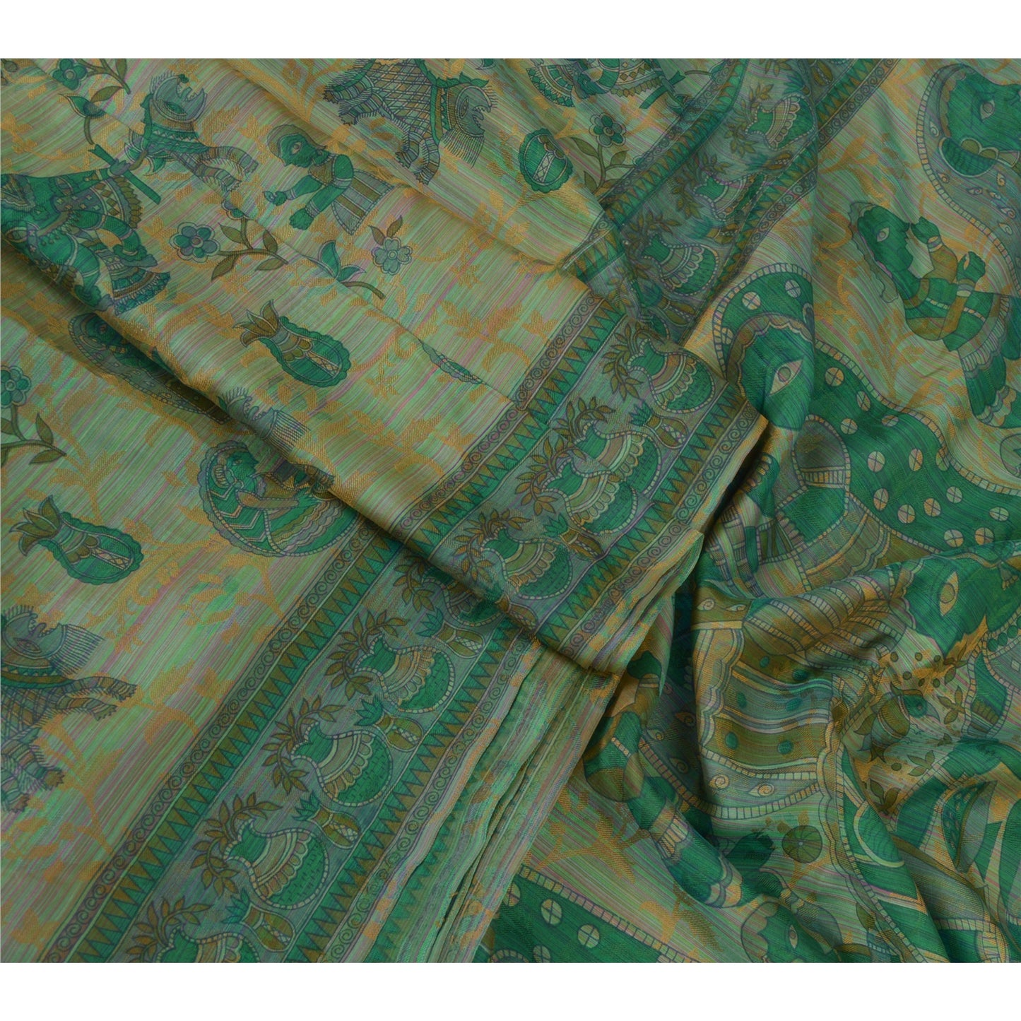 Sanskriti Vintage Sarees Pure Silk Quilting Felting Craft Sustainable Fabric Printed Sari