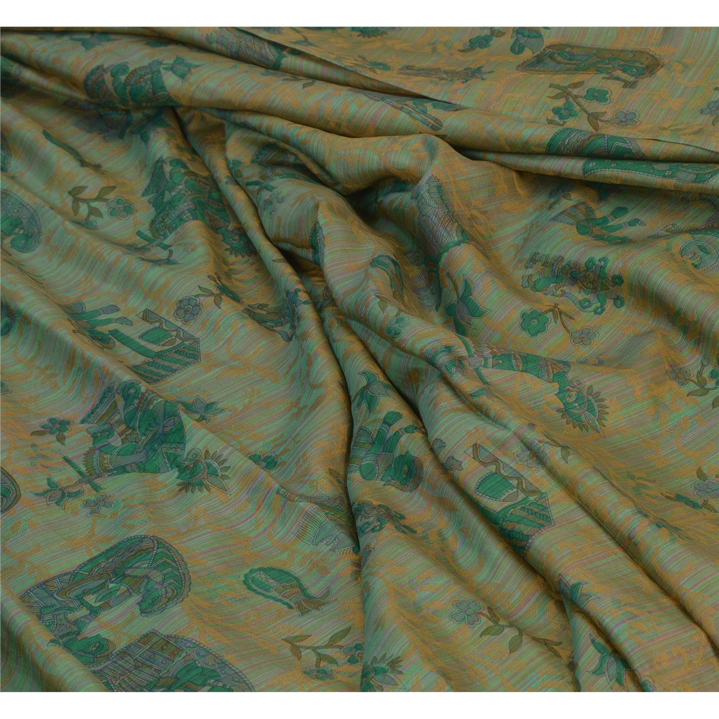 Sanskriti Vintage Sarees Pure Silk Quilting Felting Craft Sustainable Fabric Printed Sari