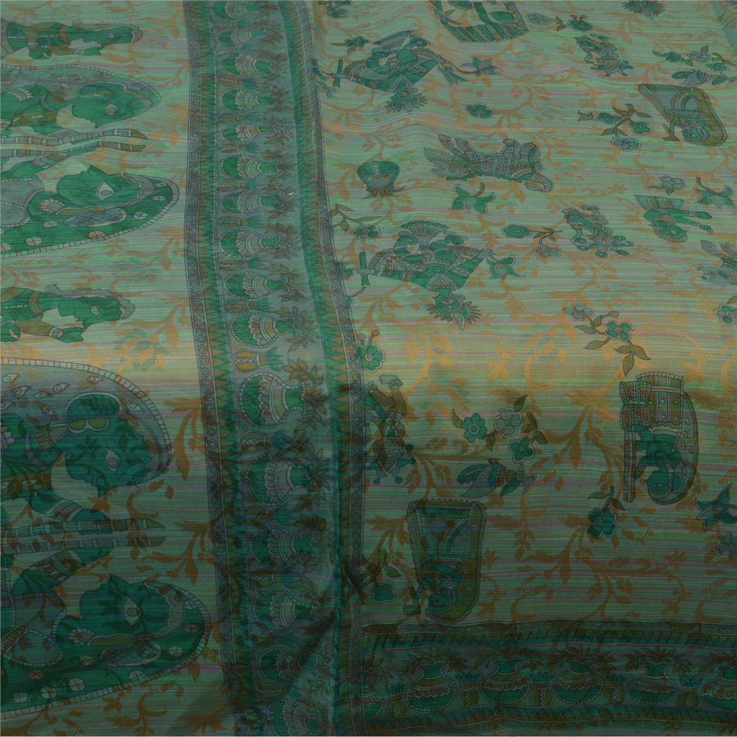 Sanskriti Vintage Sarees Pure Silk Quilting Felting Craft Sustainable Fabric Printed Sari