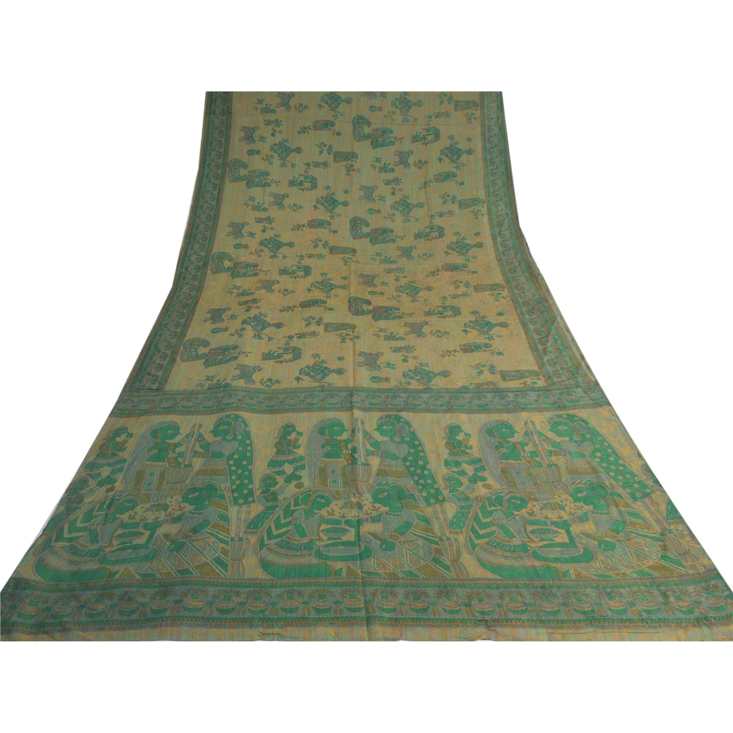 Sanskriti Vintage Sarees Pure Silk Quilting Felting Craft Sustainable Fabric Printed Sari