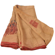 Load image into Gallery viewer, Sanskriti Vintage Brown Saree 100% Pure Crepe Silk Printed Sari Decor Fabric
