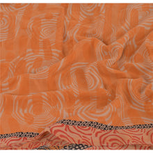 Load image into Gallery viewer, Sanskriti Vintage Peach Saree Pure Crepe Silk Printed Sari Craft 5Yd Soft Fabric
