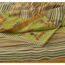 Load image into Gallery viewer, Sanskriti Vintage Green Saree Pure Crepe Silk Printed Sari Craft 5Yd Soft Fabric
