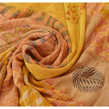 Load image into Gallery viewer, Sanskriti Vintage Yellow Saree 100% Pure Crepe Silk Printed Sari Soft Fabric
