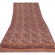 Load image into Gallery viewer, Sanskriti Vintage Green Saree 100% Pure Crepe Silk Printed Fabric Sari Craft
