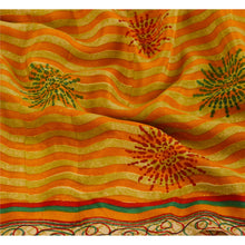 Load image into Gallery viewer, Saffron Saree 100% Pure Crepe Silk Printed Fabric Craft Sari
