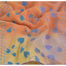 Load image into Gallery viewer, Peach Saree 100% Pure Crepe Silk Printed Sari Fabric Craft
