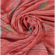 Load image into Gallery viewer, Sanskriti Vintage Red Saree Pure Crepe Silk Printed Sari Soft 5Yd Craft Fabric
