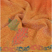 Load image into Gallery viewer, Sanskriti Vintage Peach Saree 5Yd Sewing Fabric Pure Crepe Silk Printed Sari
