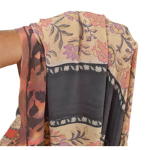 Load image into Gallery viewer, Sanskriti Vintage Indian Saree Pure Crepe Silk Printed Sari 5 YD Craft Fabric
