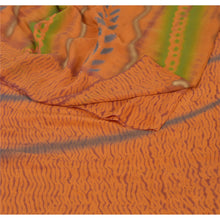 Load image into Gallery viewer, Sanskriti Vintage Orange Saree Pure Crepe Silk Printed Leheria Sari Craft Fabric
