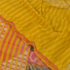 Sanskriti Vintage Yellow Sarees 100% Pure Crepe Silk Printed Sari Craft Sustainable Fabric
