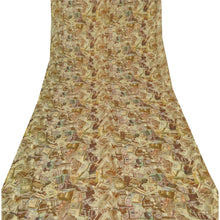 Load image into Gallery viewer, Sanskriti Vintage Cream Sarees Blend Silk Printed Sari Craft Sewing Fabric

