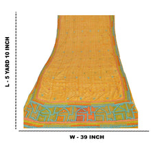 Load image into Gallery viewer, Sanskriti Vintage Yellow Sarees 100% Pure Crepe Silk Printed Sari Craft Fabric
