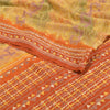 Sanskriti Vintage Mustard Sarees Pure Crepe Silk Printed Sari Craft Sustainable Fabric