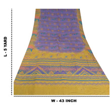 Load image into Gallery viewer, Sanskriti Vintage Purple Sarees 100% Pure Crepe Silk Printed Fabric Craft Sari
