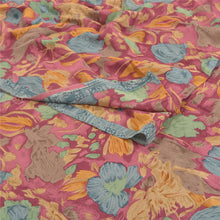 Load image into Gallery viewer, Sanskriti Vintage Red Sarees Printed Pure Crepe Silk Sari Soft 5YD Craft Fabric
