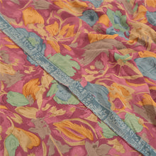 Load image into Gallery viewer, Sanskriti Vintage Red Sarees Printed Pure Crepe Silk Sari Soft 5YD Craft Fabric
