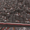 Sanskriti Vintage Black Sarees Pure Crepe Silk Printed Sari Craft Sustainable Fabric